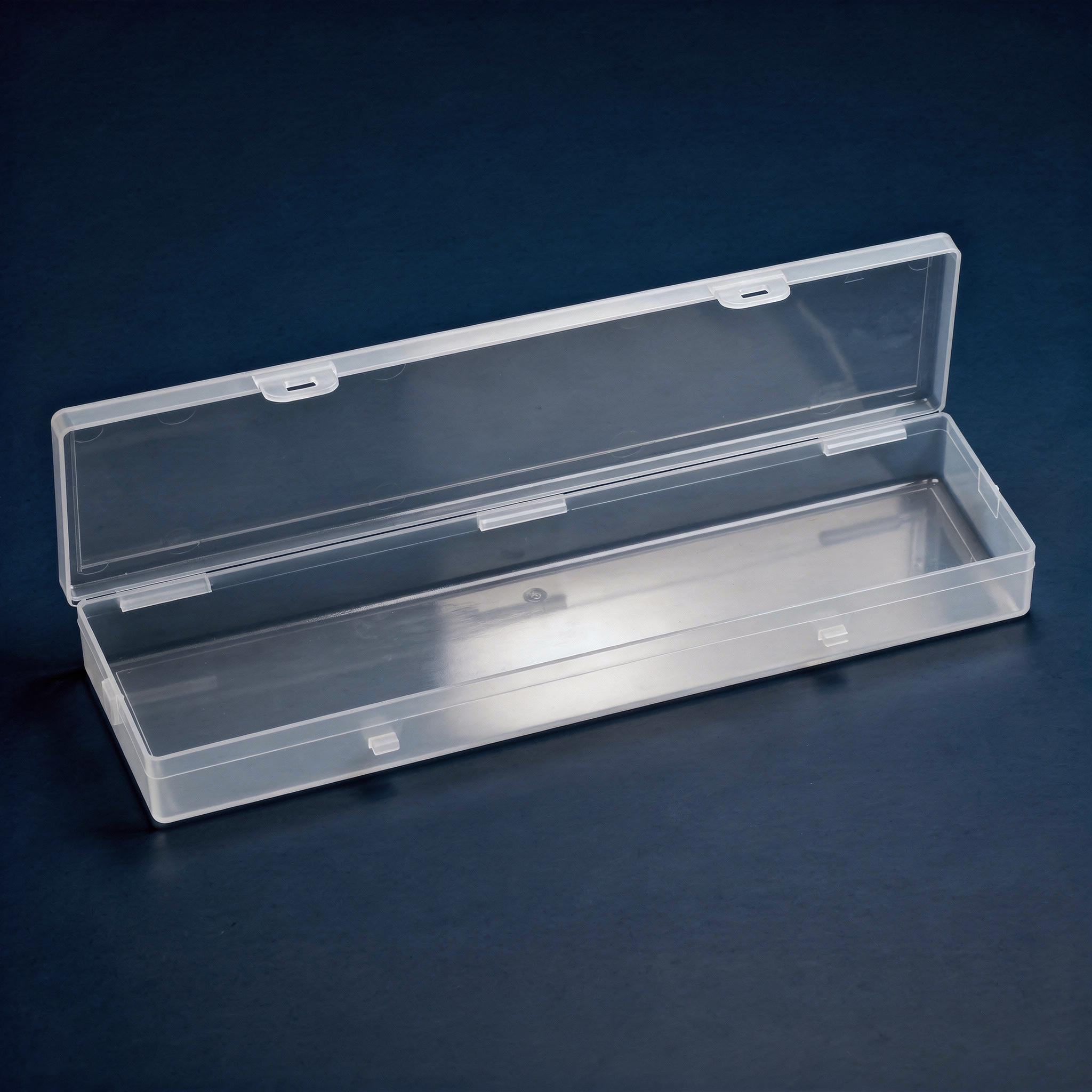 Scatola piccola porta galleggianti in plastica trasparente